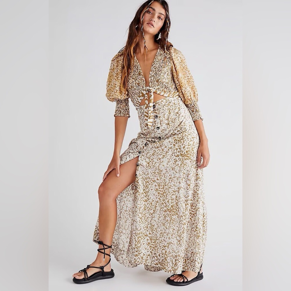 Free People String Of Hearts Printed Maxi Dress